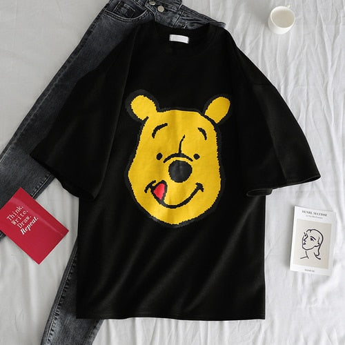 casual Korean Style cartoon print t-shirt - Bidi Creator