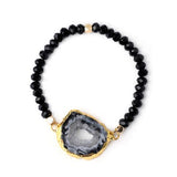 Natural Ag. Druzy Stone Crystal Bead Bracelet - Bidi Creator