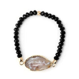 Natural Ag. Druzy Stone Crystal Bead Bracelet - Bidi Creator