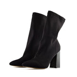 Pointed Toe Yarn Elastic Ankle Boots - Bidi Creator