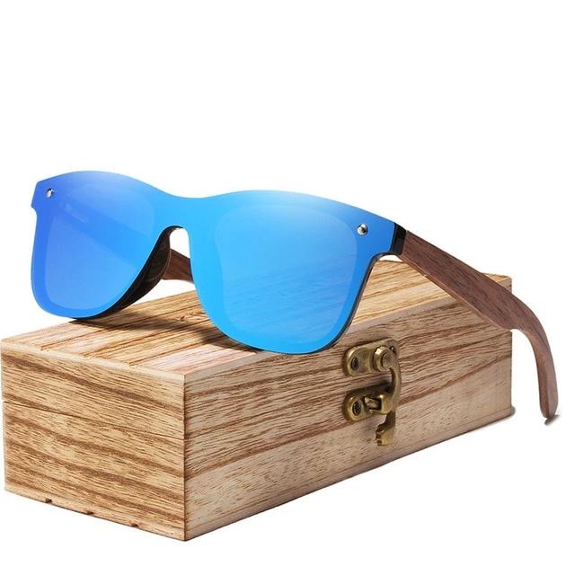 Polarized Wood Mirror Lens Sunglasses - Bidi Creator